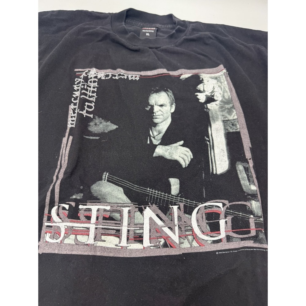 PolyGram Sting T-Shirt Men's Vintage Black XL Cotton Graphic Tour 96